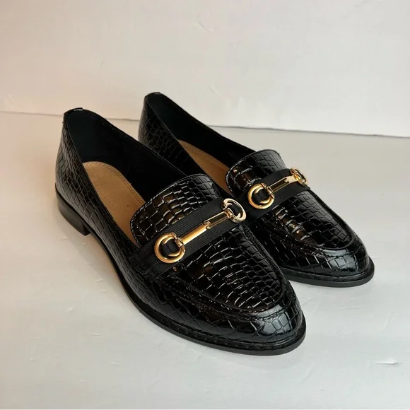 ASOS Vegan Mock Croc Gold Hardware Slip On Oxford Loafers Women’s UK 5 / US 7.5 - Picture 13 of 16